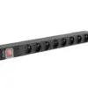 Lanberg Power strip PDU rack 19 inch 1U 16A 8X 230V PL 2 черен