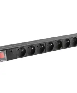 Lanberg Power strip PDU rack 19 inch 1U 16A 8X 230V PL 2 черен