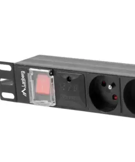 Lanberg Power strip PDU rack 19 inch 1U 16A 8X 230V PL 2 черен - Image 3