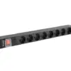 Lanberg Power strip Rack PDU 19 1U 16A 8X schuko 2M черен