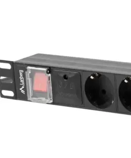 Lanberg Power strip Rack PDU 19 1U 16A 8X schuko 2M черен