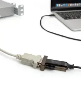 Alternative view от Digitus кабел USB-C 2.0 male to RS232 (DB9) male адаптер | FTDI FT232RL chipset | черен | screw locking | 1.0 m