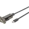 Digitus кабел USB-C 2.0 male to RS232 (DB9) male адаптер | FTDI FT232RL chipset | черен | screw locking | 1.0