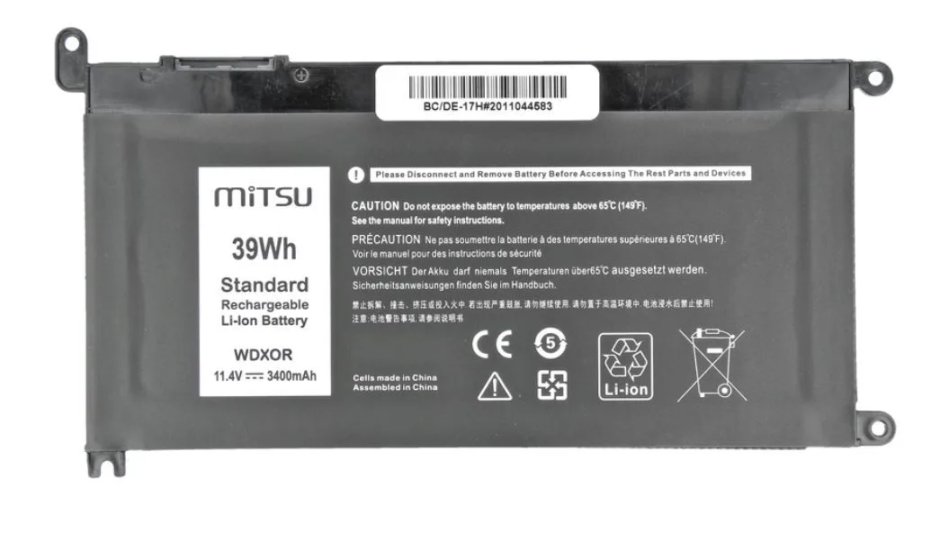 Mitsu Battery for DELL Vostro 14 (5468), Inspiron 15 (5568), 3400 mAh (39Wh), 11.4 Volt - Image 3
