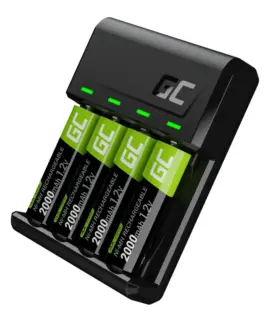 Green Cell Vitalзарядно зарядно 4x Batteries AA 2000mAh