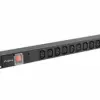 Lanberg Surge protector Rack PDU 19 inch 1U 10A 10X IEC C13 2m C14 черен