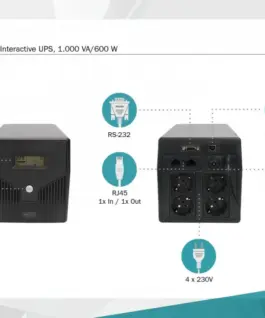 Digitus UPS Line-Ineractive 1000VA/600W LCD