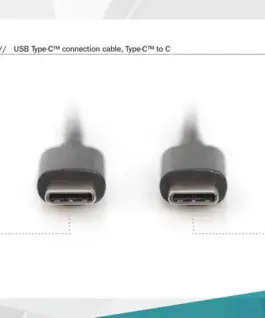 Digitus кабел за връзка USB 2.0 SuperSpeed Type USB C/USB C M/M черен 1