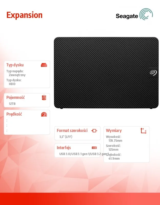 Seagate външен хард диск Expansion 12TB 3,5 STKP12000400 черен - Image 4