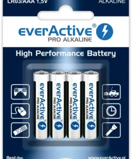 everActive BATTERIES LR03/AAA PRO ALKALINE BLISTER 4 PCS