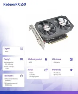 AFOX видео карта Radeon RX 550 4GB GDDR5