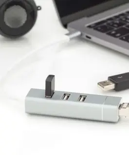 Digitus Hub 3-port USB3.0 Type C захранващ блок aluminum