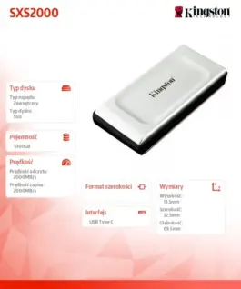 Kingston SSD диск XS2000 1000GB USB3.2 Gen2.2 Zewnetrzn