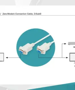 Digitus кабел за връзка RS232 null-modem type DSUB9 / DSUB9 Z / z бежов 1
