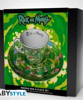 Alternative view от Комплект ABYSTYLE RICK AND MORTY Mirror mug and plate set Portal, Чаша, Подложка
