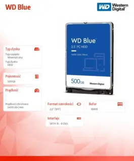 Alternative view of Western Digital HDD син 500GB 2,5 16MB SATAIII/5400rpm