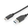 Digitus кабел за връзка USB 3.1 Gen.2 SuperSpeed + 10Gbps USB Type C / USB A M / M Power Delivery черен