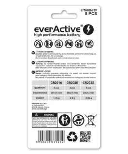 Alternative view от everActive LITHIUM BATTERIESкомплект 8 PCS CRMIX