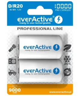 everActive BATTERIES R20/D NI-MH 1 0000 mAh 2 PCS.