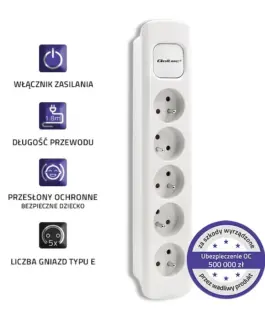 Qoltec Power strip 5 sockets