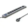 Qoltec Surge protertor Quick Switch 8 sockets 18m gray