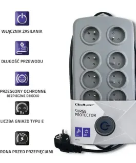 Qoltec Surge protector Quick Switch 8 sockets 2
