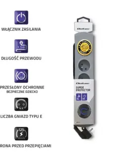 Qoltec Surge protector Quick Switch 4 sockets 1