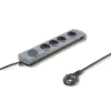 Qoltec Surge protector Quick Switch 4socket 25m gray