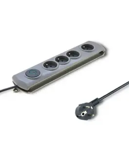 Qoltec Surge protector Quick Switch 4socket 25m gray