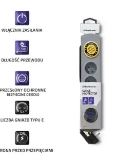 Qoltec Surge protector Quick Switch 4socket 2