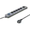 Qoltec Surge protector Quick Switch 6 sockets 18m gray
