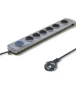 Qoltec Surge protector Quick Switch 6 sockets 18m gray