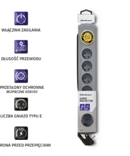 Qoltec Surge protector Quick Switch 6 sockets 1