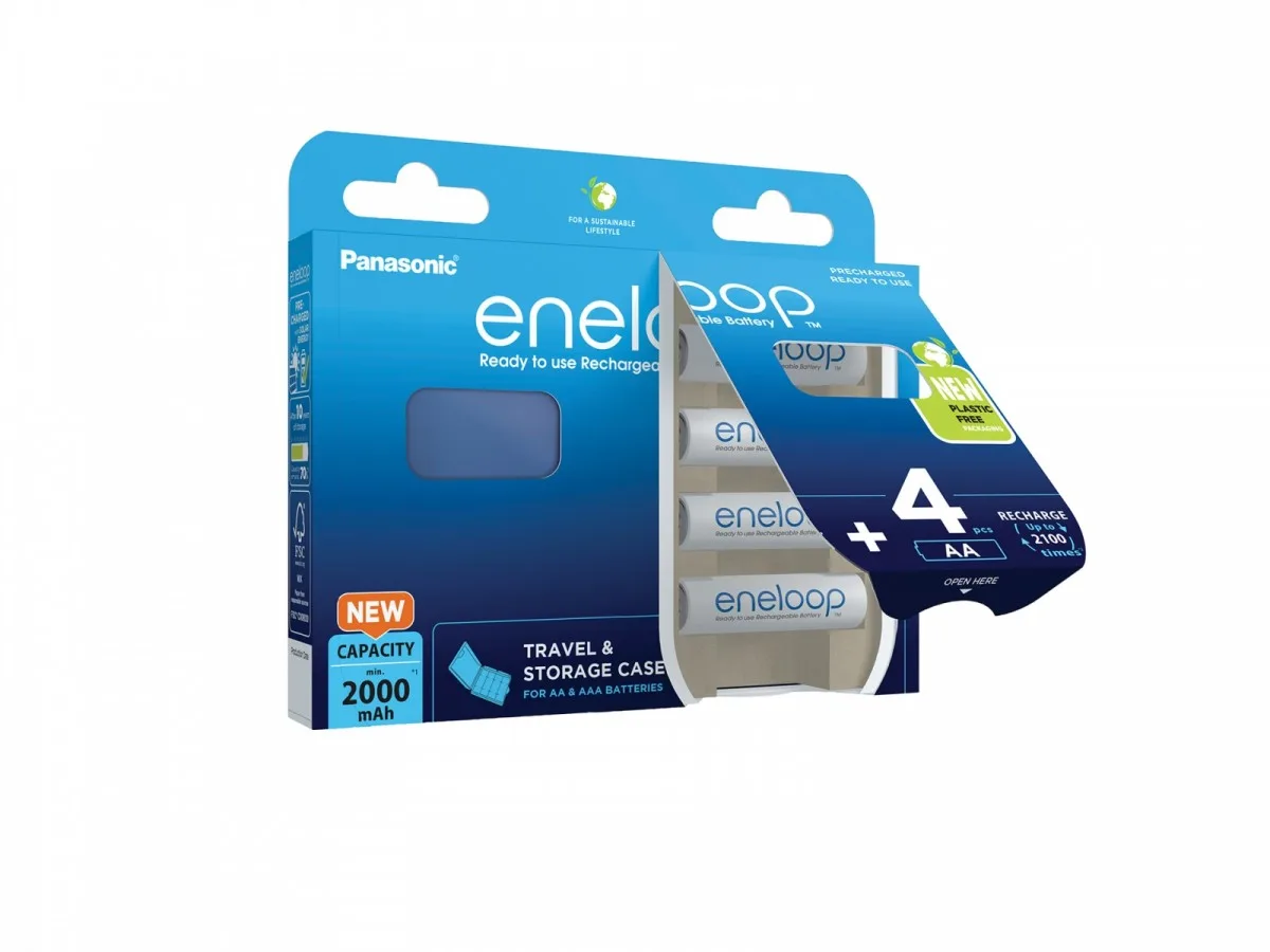 Panasonic Eneloop aku. AA 2000 mAh 4pcs. BK-3MCDEC4BE - Image 2