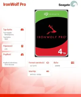 Alternative view of Seagate Disc IronWolfPro 4TB 3.5 256MB ST4000NT001