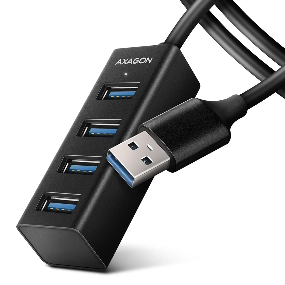 AXAGON MINI hub HUE-M1AL 4x USB 3.2 Gen 1 metal 1.2m USB-A кабел