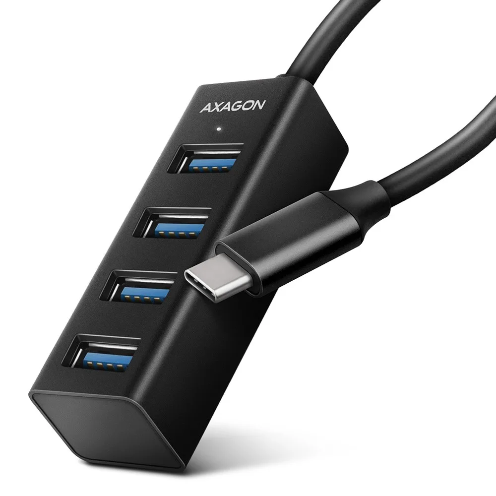 AXAGON MINI hub HUE-M1C 4x USB3.2 Gen 1 metal 20cm USB-C кабел