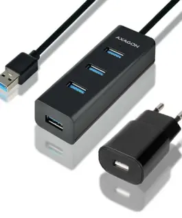 AXAGON Charging Hub HUE-S2BP 4x USB 3.2 Gen 1 1.2m кабел MicroUSB Charging Incl. AC