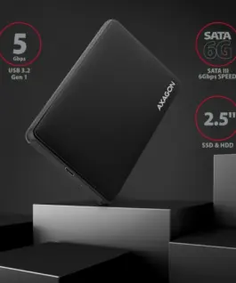 Alternative view от AXAGON External SLIDE box EE25-SLC USB-C 3.2 Gen1 - SATA 6G 2.5inch черен