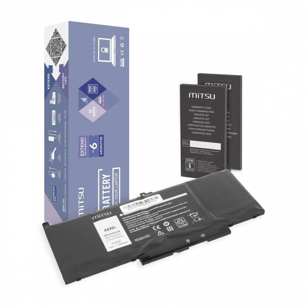 Mitsu Battery for Dell Latitude 7390 7490 5800 mAh (44 Wh) 7.6 - 7.4