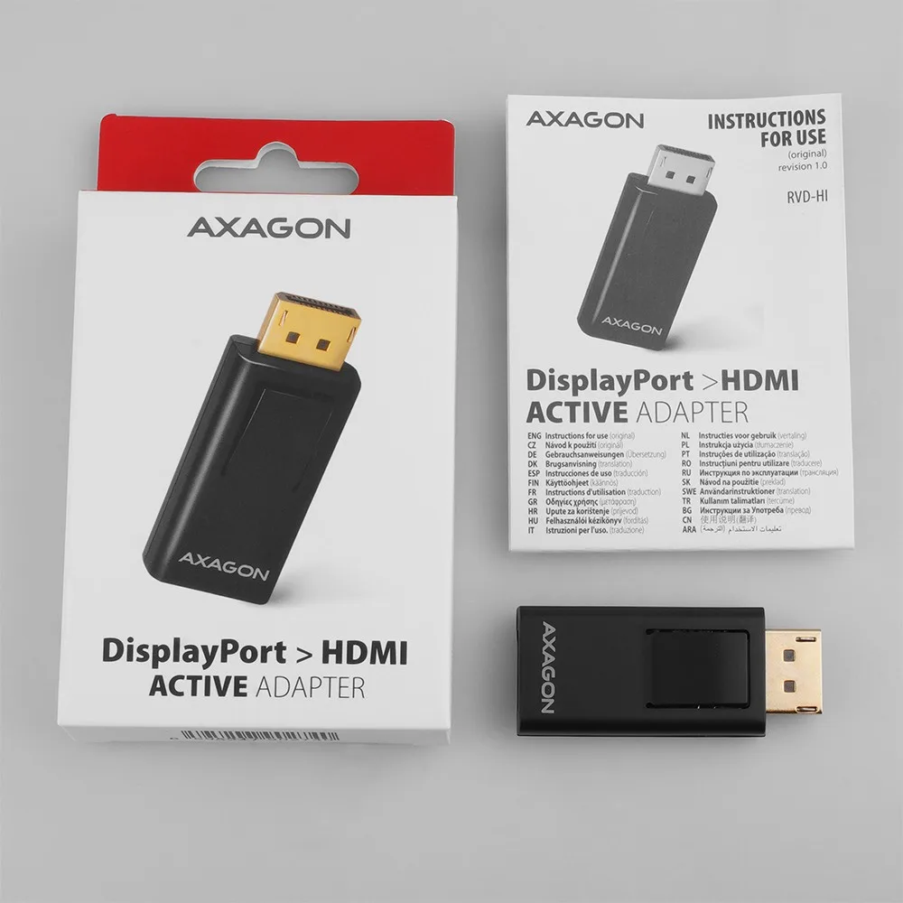 AXAGON DisplayPort -> HDMI червенuction / Mini адаптер, FullHD, RVD-HI - Image 5