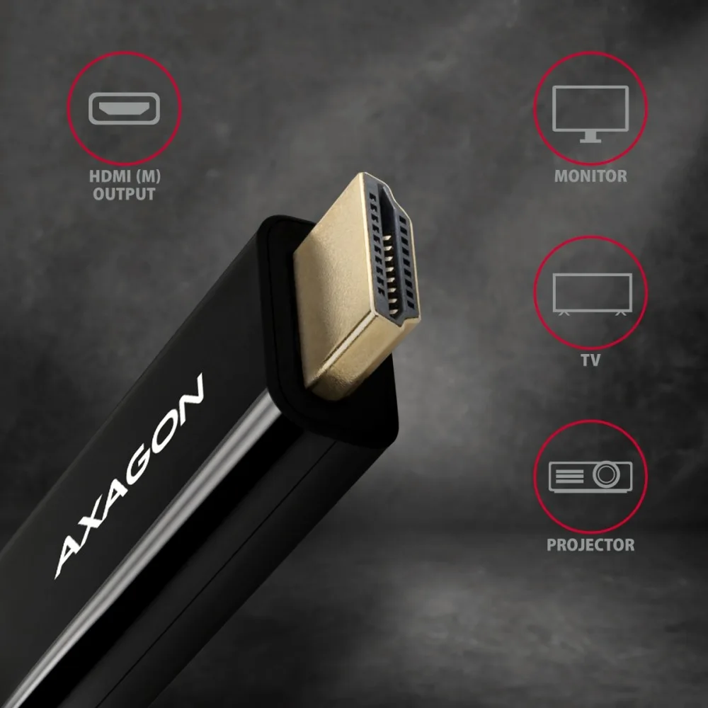 AXAGON DisplayPort > HDMI 1.4 кабел 1.8m 4K/30Hz, RVD-HI14C2 - Image 3