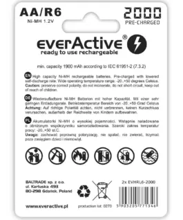 Alternative view от everActive BATTERIES R6/AA 2000 mA H, BLISTER 2 PCS.