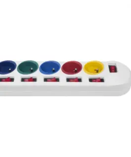 Maclean Power strip 5 socket with switches MCE204M/W