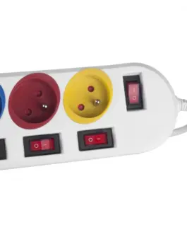 Maclean Power strip 5 socket with switches MCE204M/W