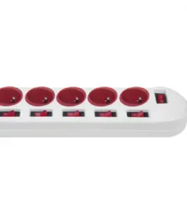 Maclean Power strip 5 socket with switches MCE204 R/