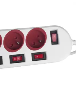 Maclean Power strip 5 socket with switches MCE204 R/