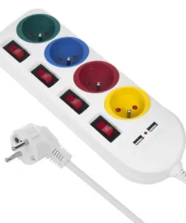 Maclean Power strip 4 sockets 2xUSB Maclean MCE229W