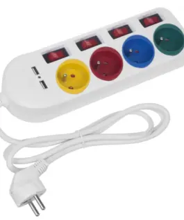 Alternative view of Maclean Power strip 4 sockets 2xUSB Maclean MCE229W