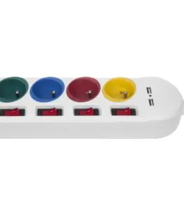Maclean Power strip 4 sockets 2xUSB Maclean MCE229W